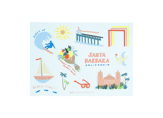 Santa Barbara Sticker Sheet 5x7