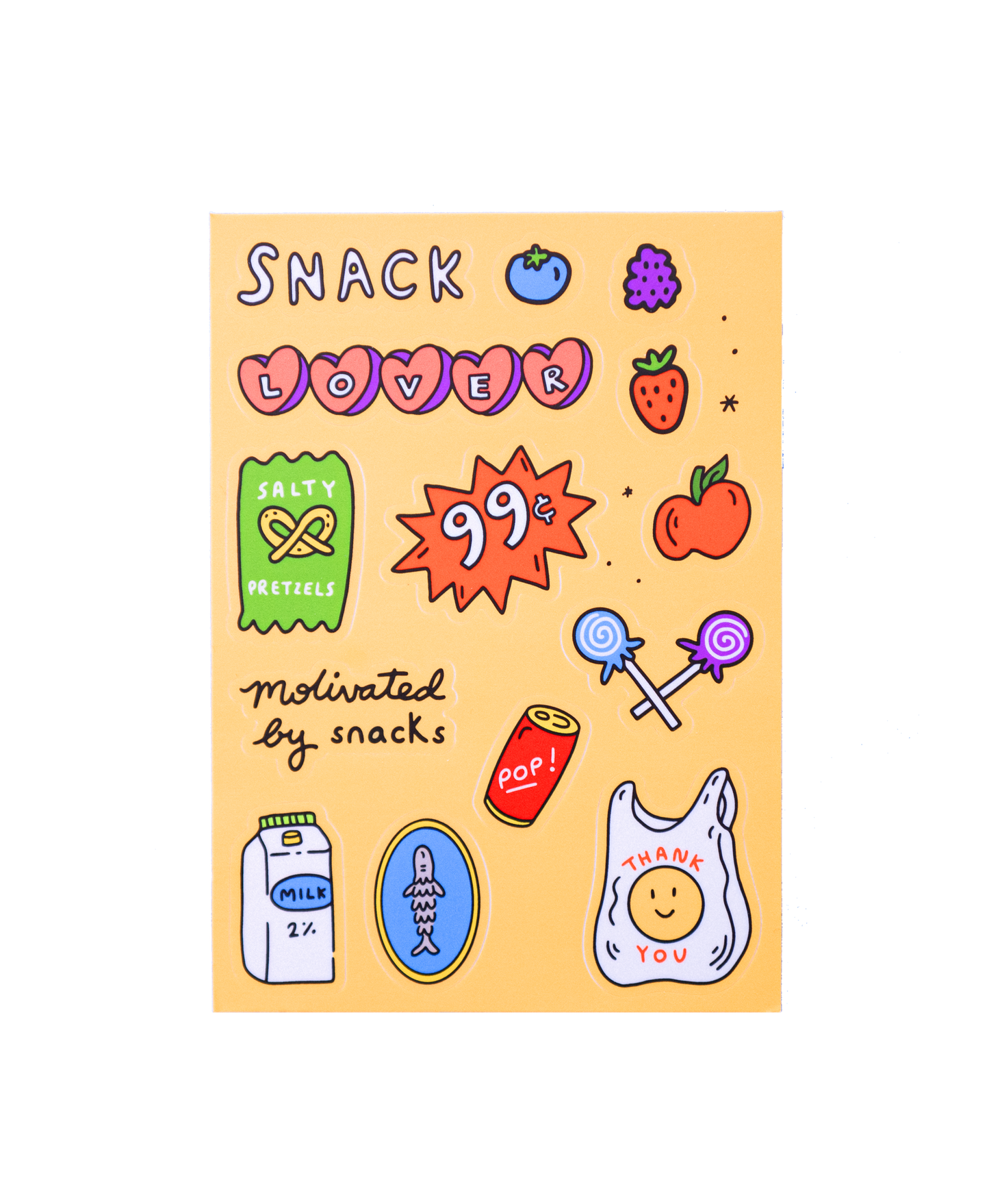 Snack Lover Sticker Sheet 5x7