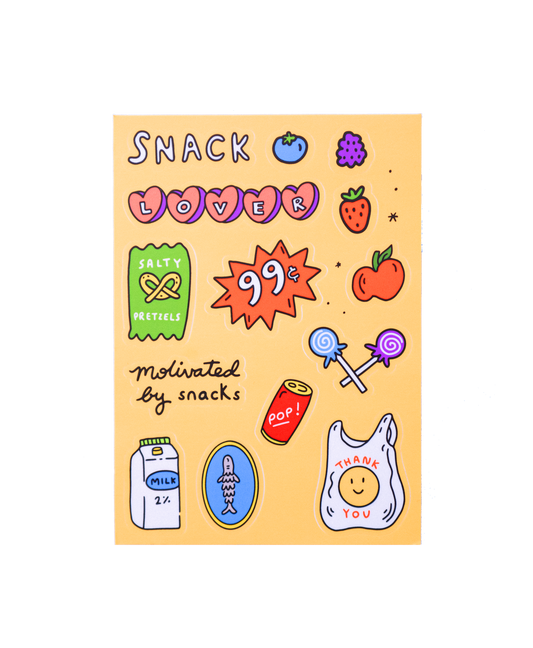 Snack Lover Sticker Sheet 5x7