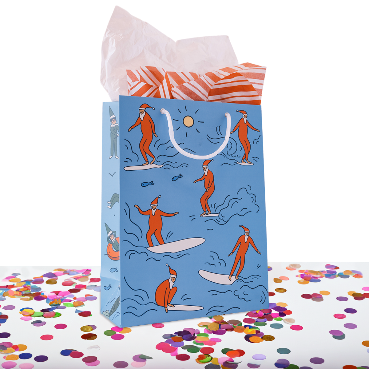 Surfing Santa Gift Bag