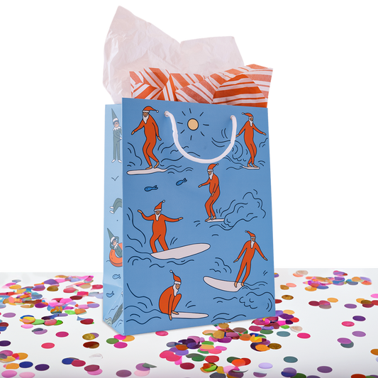 Surfing Santa Gift Bag