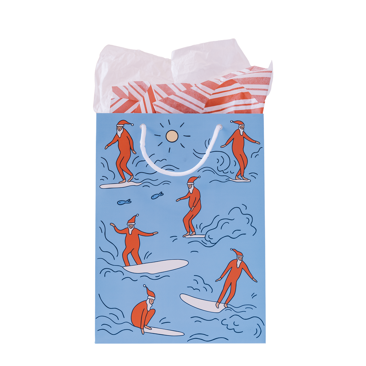 Surfing Santa Gift Bag