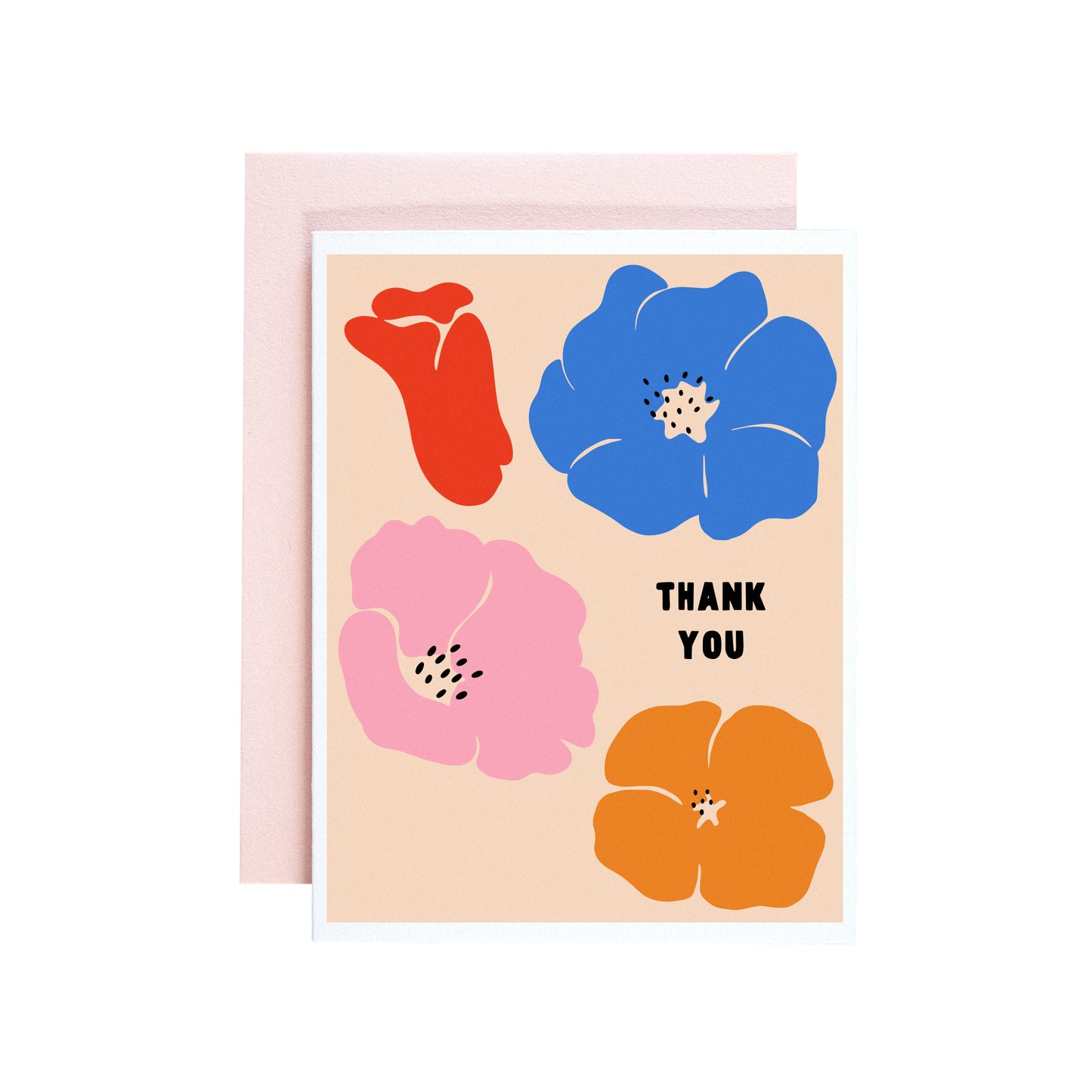 Thank You Abstract Poppies Card