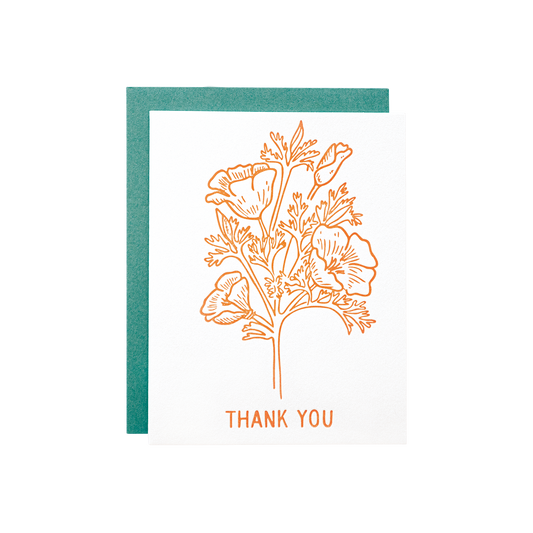 Thank You Cali Poppies Card