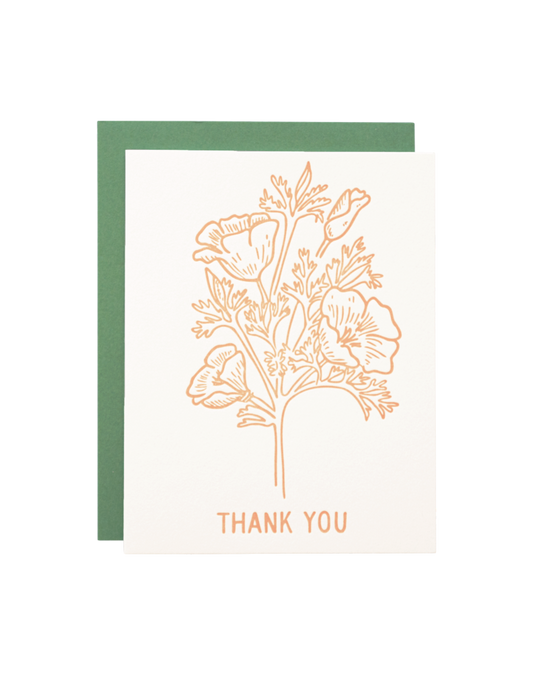 Thank You Cali Poppies Card