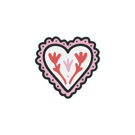 Valentine Floral Heart Sticker