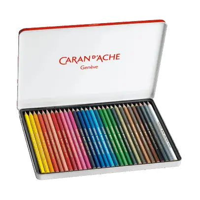 Caran D'ache - Water-Soluble Pencils Swisscolor Metal Box