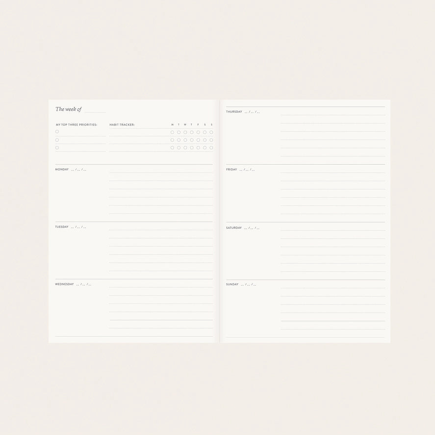 Botanica Paper Co. Garden Flora Linen Bound Undated Planner