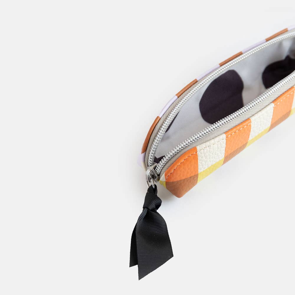 Caroline Gardner Multi Check Pencil Case