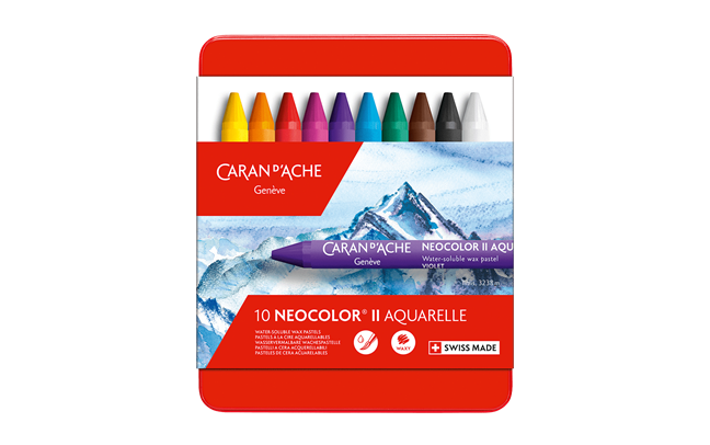 Caran d'Ache - Set of 10 NEOCOLOR™ II Pastels in Metal Box