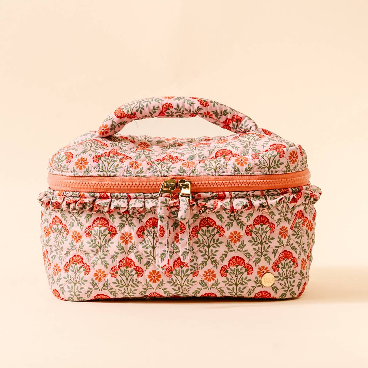 The Darling Effect - Glam & Go Quilted Cosmetic Bag - Everbloom Dusty Rose