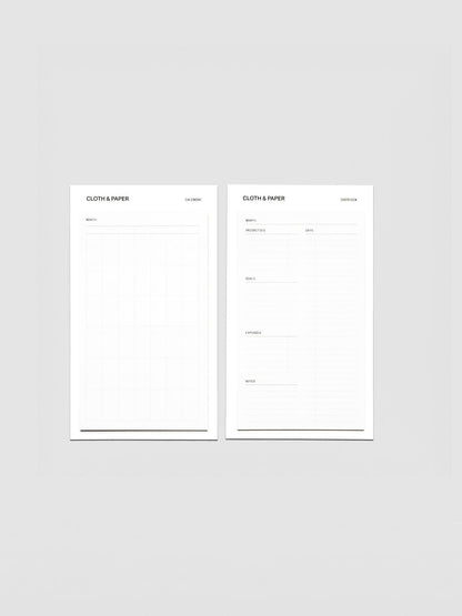 Cloth & Paper - Sticky Note Set - Monthly Overview