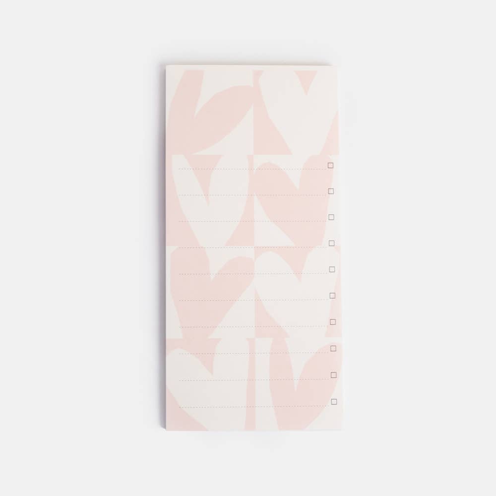 Caroline Gardner - Pink Checkmate Heart List Pad