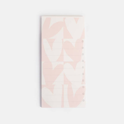 Caroline Gardner - Pink Checkmate Heart List Pad