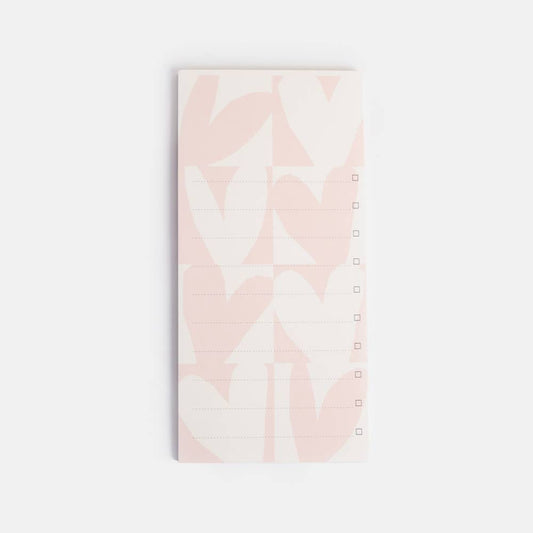 Caroline Gardner - Pink Checkmate Heart List Pad