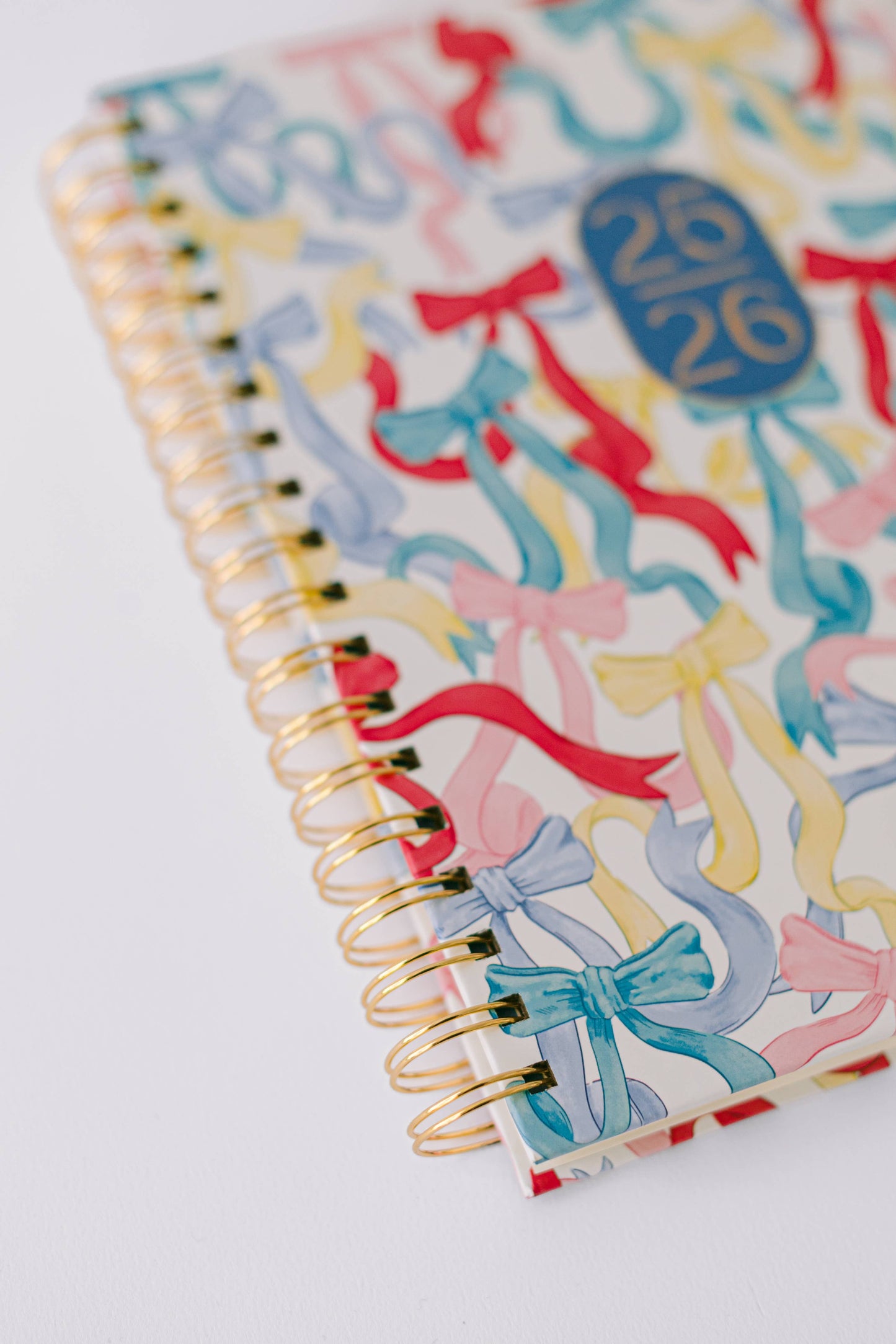 Good Juju Ink - 2026 Bows Pattern Toss 17-Month Large Spiral Planner