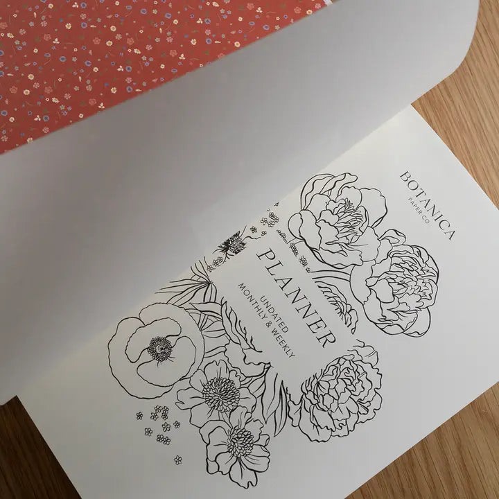 Botanica Paper Co. Garden Flora Linen Bound Undated Planner