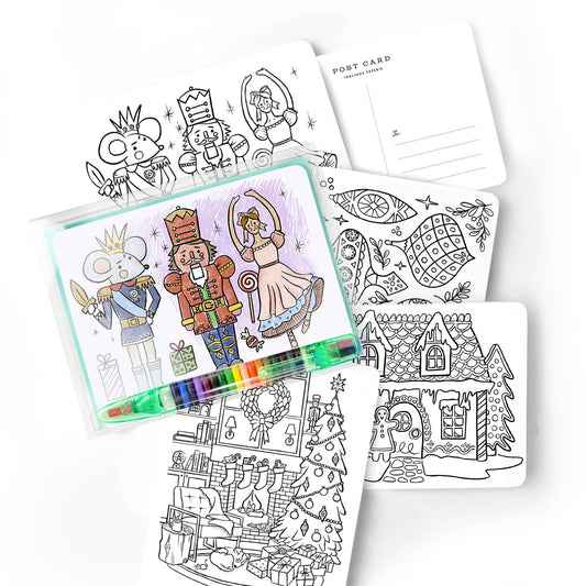Inklings Paperie - Color-In Postcard Kit - Holiday