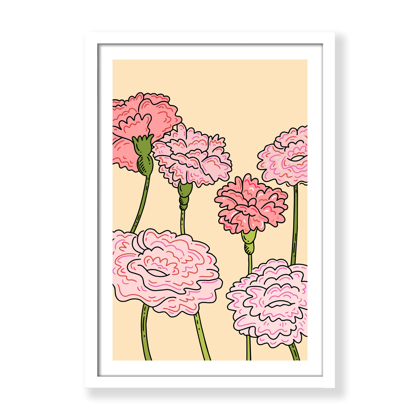 Pink Carnations Print