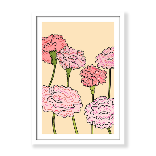 Pink Carnations Print