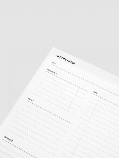 Cloth & Paper - Sticky Note Set - Monthly Overview