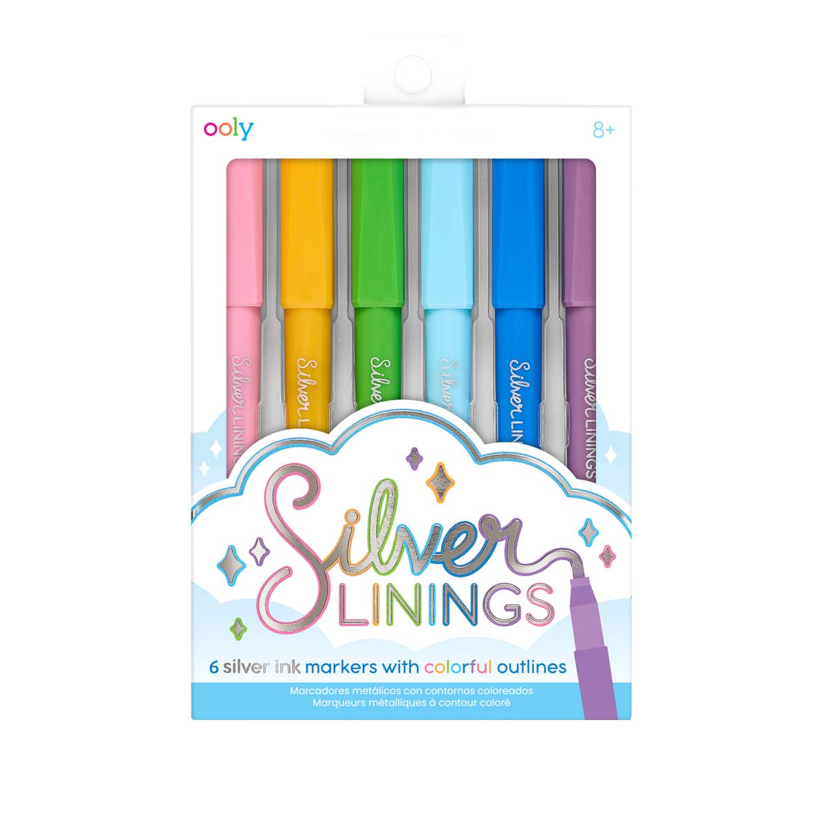 Ooly - Silver Linings: Colorful Outline Markers - Set of 6