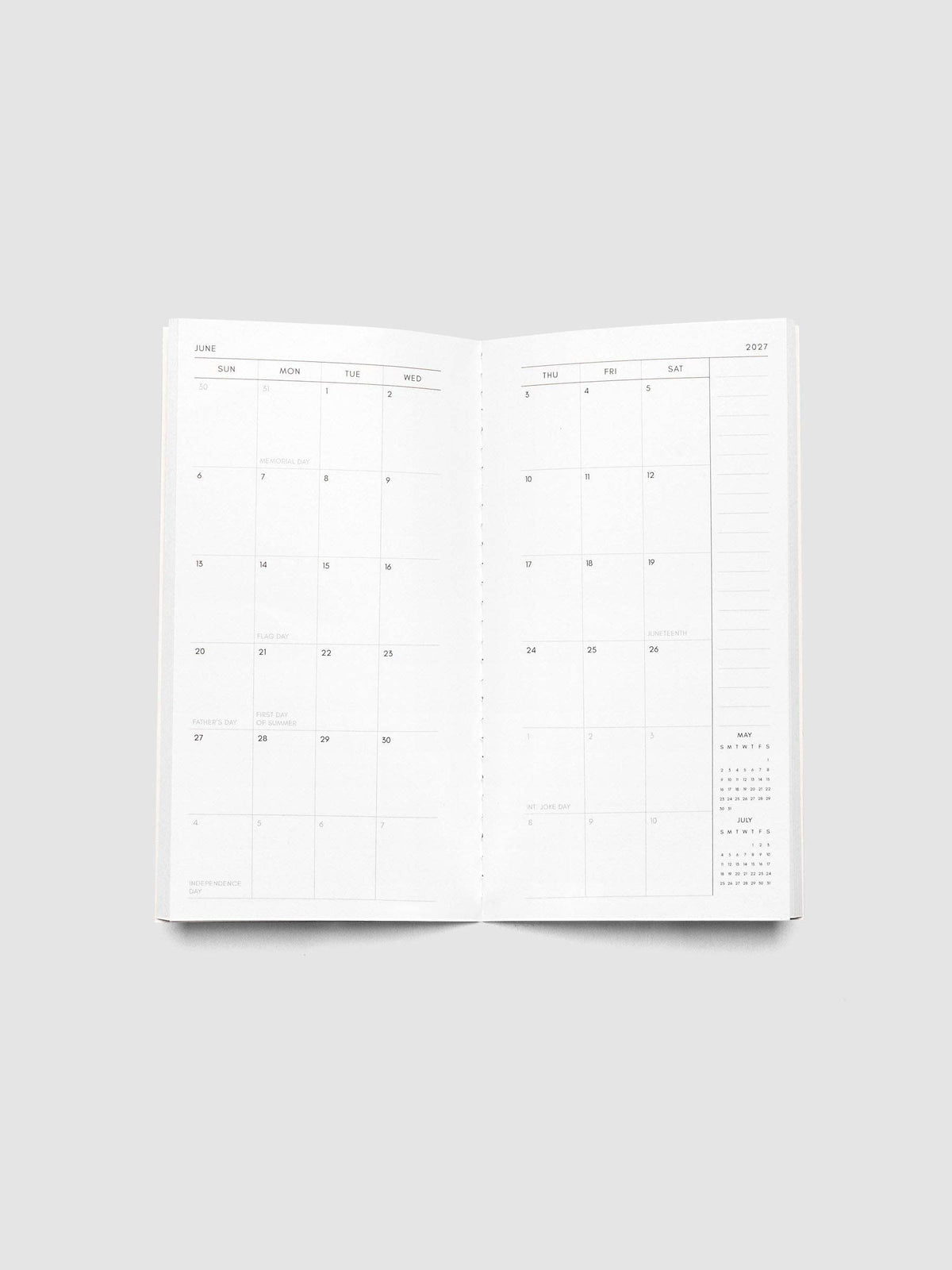 Cloth & Paper - 2027 Dated Travel Notebook - Monthly - Pocket Plus