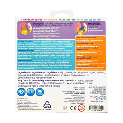 Ooly - Hair Doodlers: Hair Crayons - Set of 6