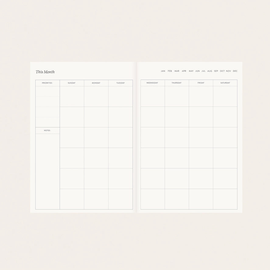 Botanica Paper Co. Garden Flora Linen Bound Undated Planner