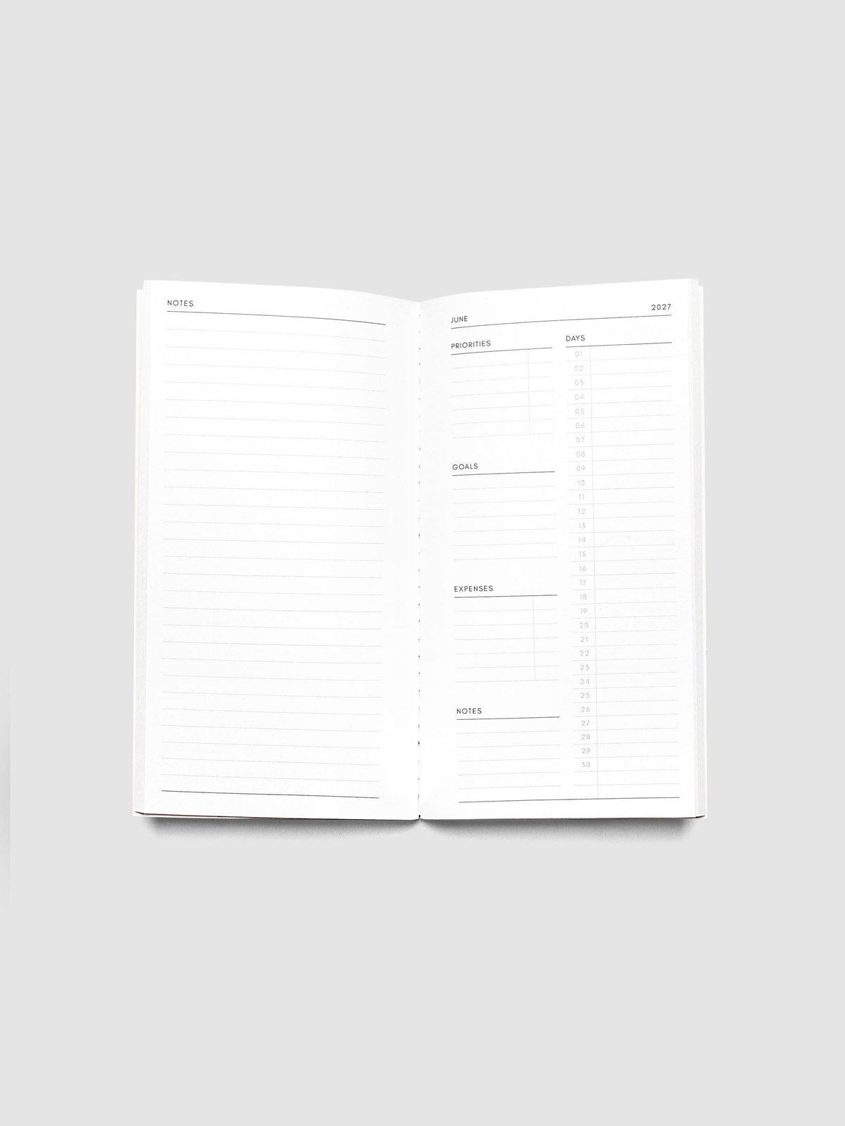 Cloth & Paper - 2027 Dated Travel Notebook - Monthly - Pocket Plus