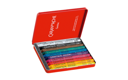 Caran D'Ache Set of 10 Neocolor I Pastels in Metal Box