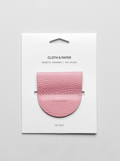 Cloth & Paper - Magnetic Bookmark Pen Holder - Leather