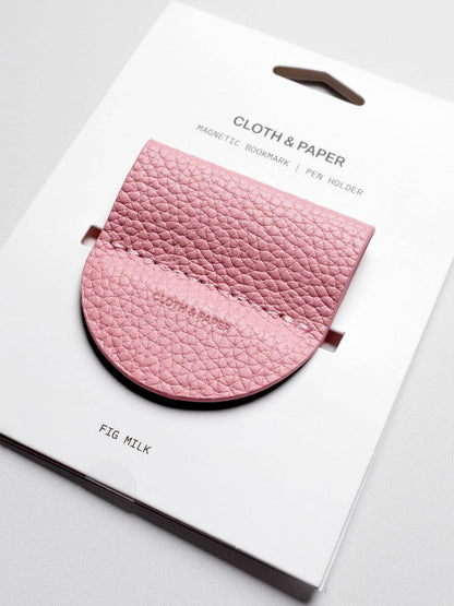 Cloth & Paper - Magnetic Bookmark Pen Holder - Leather