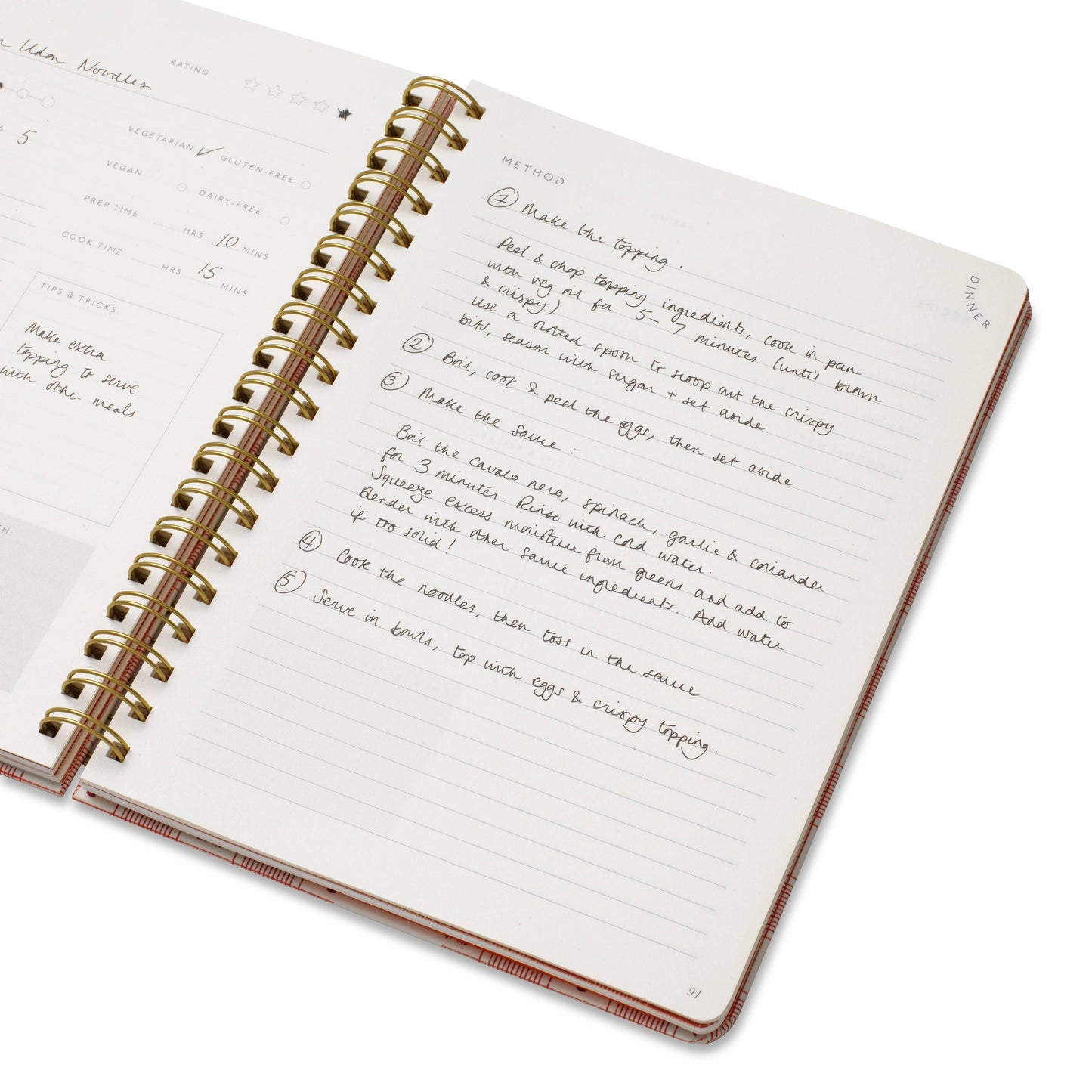 Papier Guided Recipe Journal B5 Hardcover Spiral