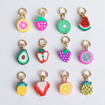 Jewelry Made by Me - Fresh Picked Fruit Charm Set Polymer Fruit Slice Charms Set of 12