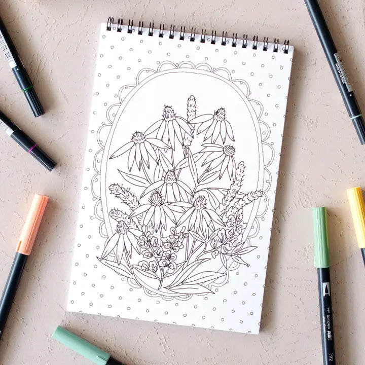 Antiquaria Coloring Book - Wildflowers