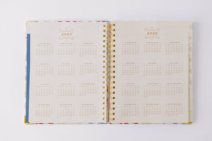 Good Juju Ink - 2026 Bows Pattern Toss 17-Month Large Spiral Planner