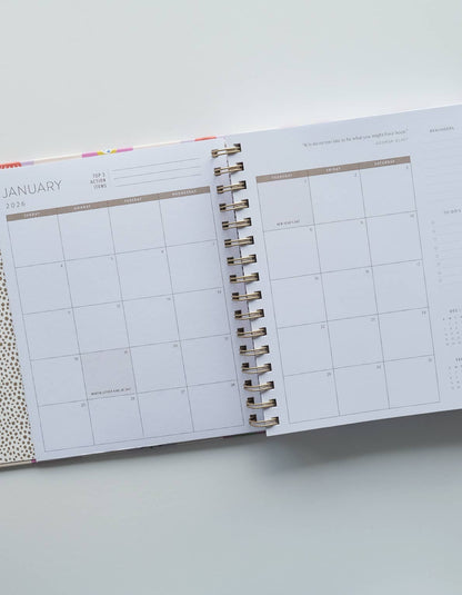 Idlewild Co. 2026 Hardcover Planner, Floral Checks