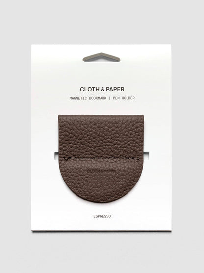 Cloth & Paper - Magnetic Bookmark Pen Holder - Leather