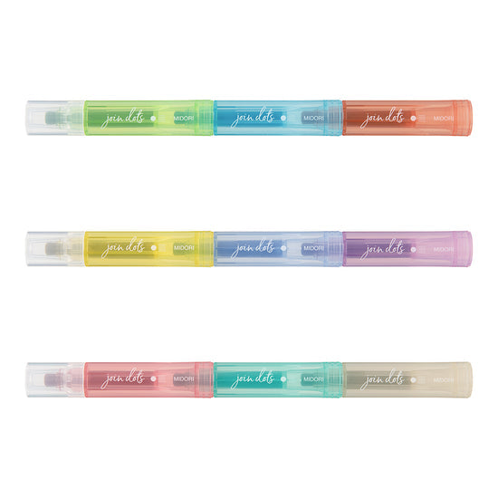Midori - Connecting Pen Join Dots - 9 Color Set - Light Tone