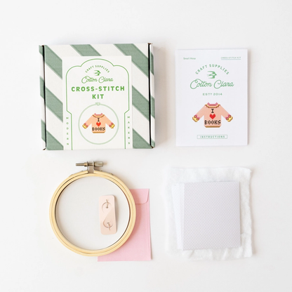 Cotton Clara I Love Books Cross Stitch for Beginners