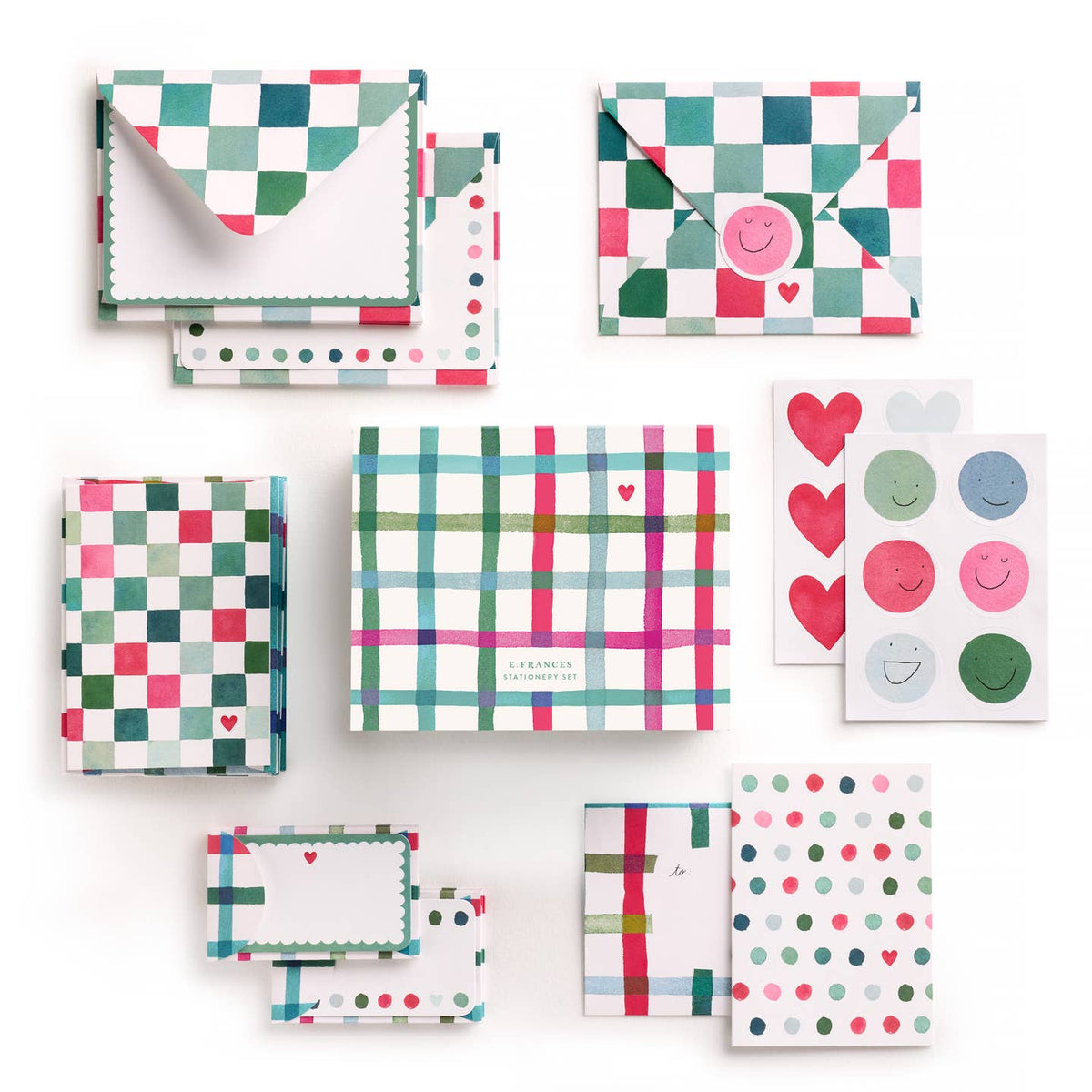 E. Frances Paper - Stationery Set - Happy Plaid