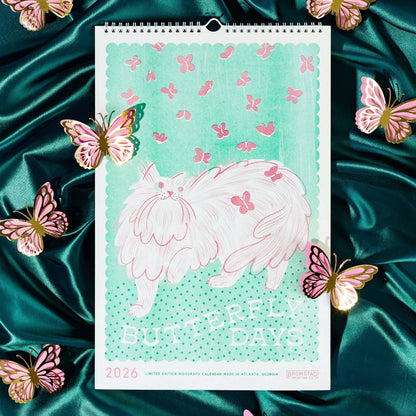 Bromstad Printing Co. Risograph Wall Calendar - Butterfly Days