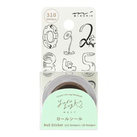 Midori - Yuru Log Sticker Roll - Numbers
