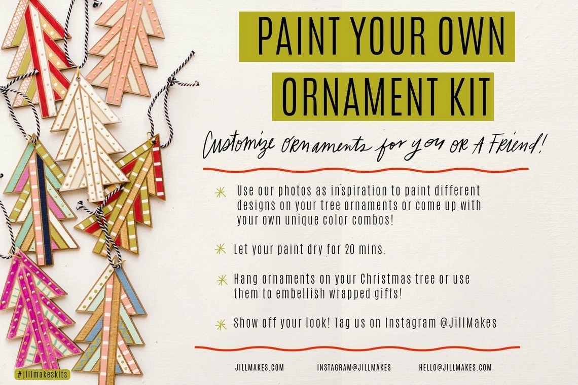 Jill Makes - Diy Paint Your Own Christmas Tree Ornament Kit