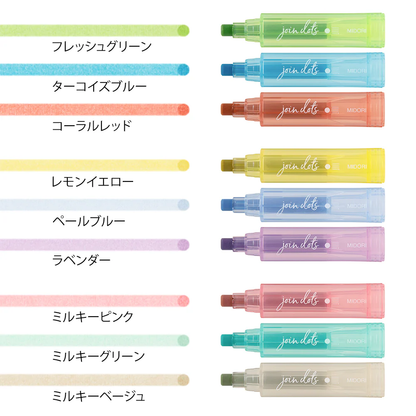 Midori - Connecting Pen Join Dots - 9 Color Set - Light Tone