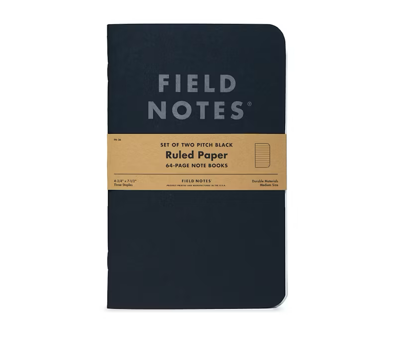 Field Notes - Pitch Black Notebook - 2-Packs