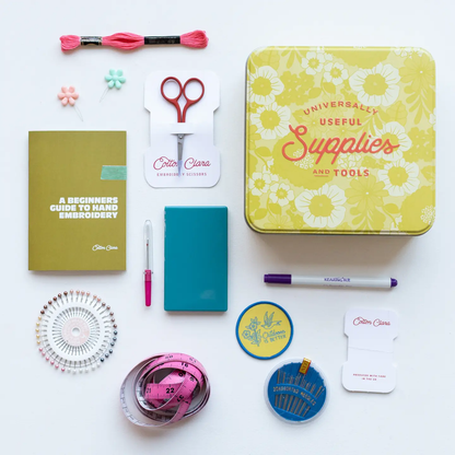 Cotton Clara Embroidery Starter Kit Sewing Tin