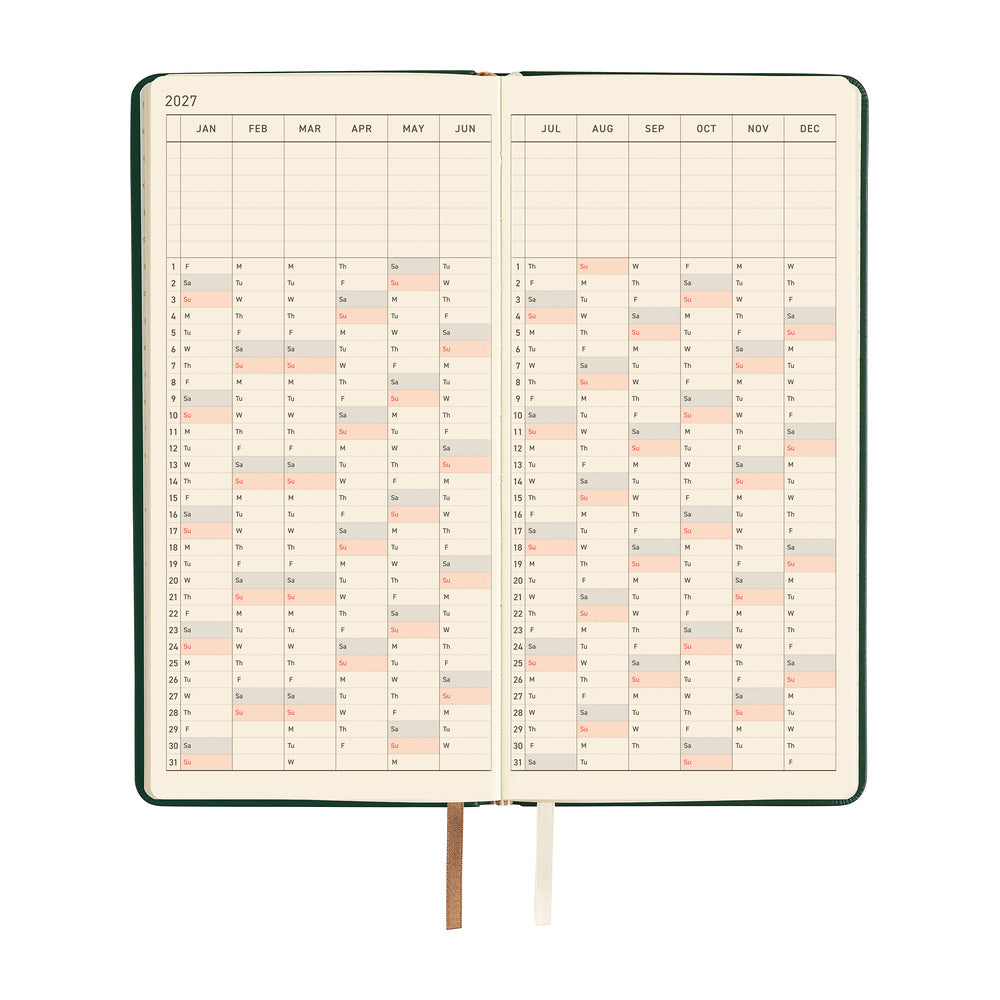 Hobonichi - Techo 2027 Weeks - Leather: Forest Green *Pre-order