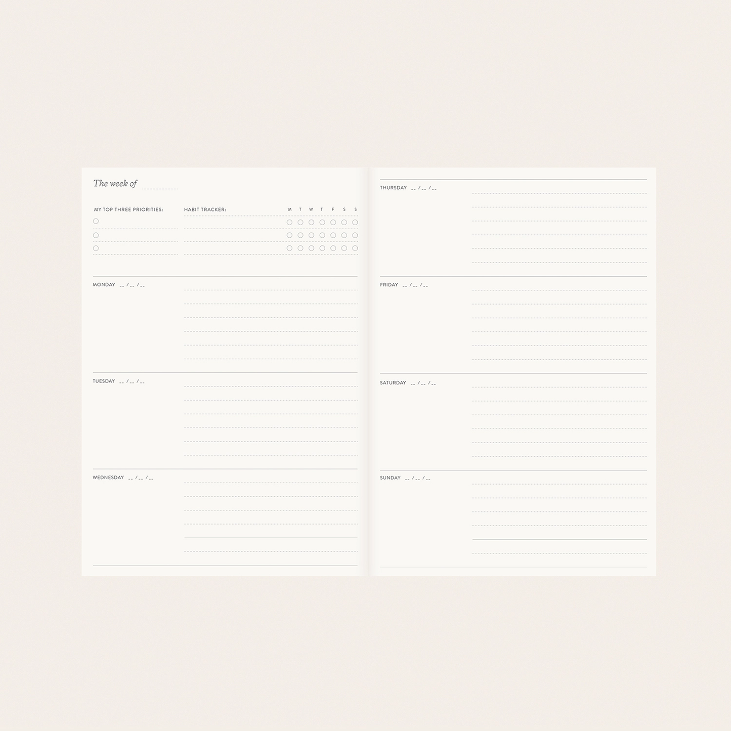 Botanica Paper Co. Reverie Linen-Bound Undated Planner